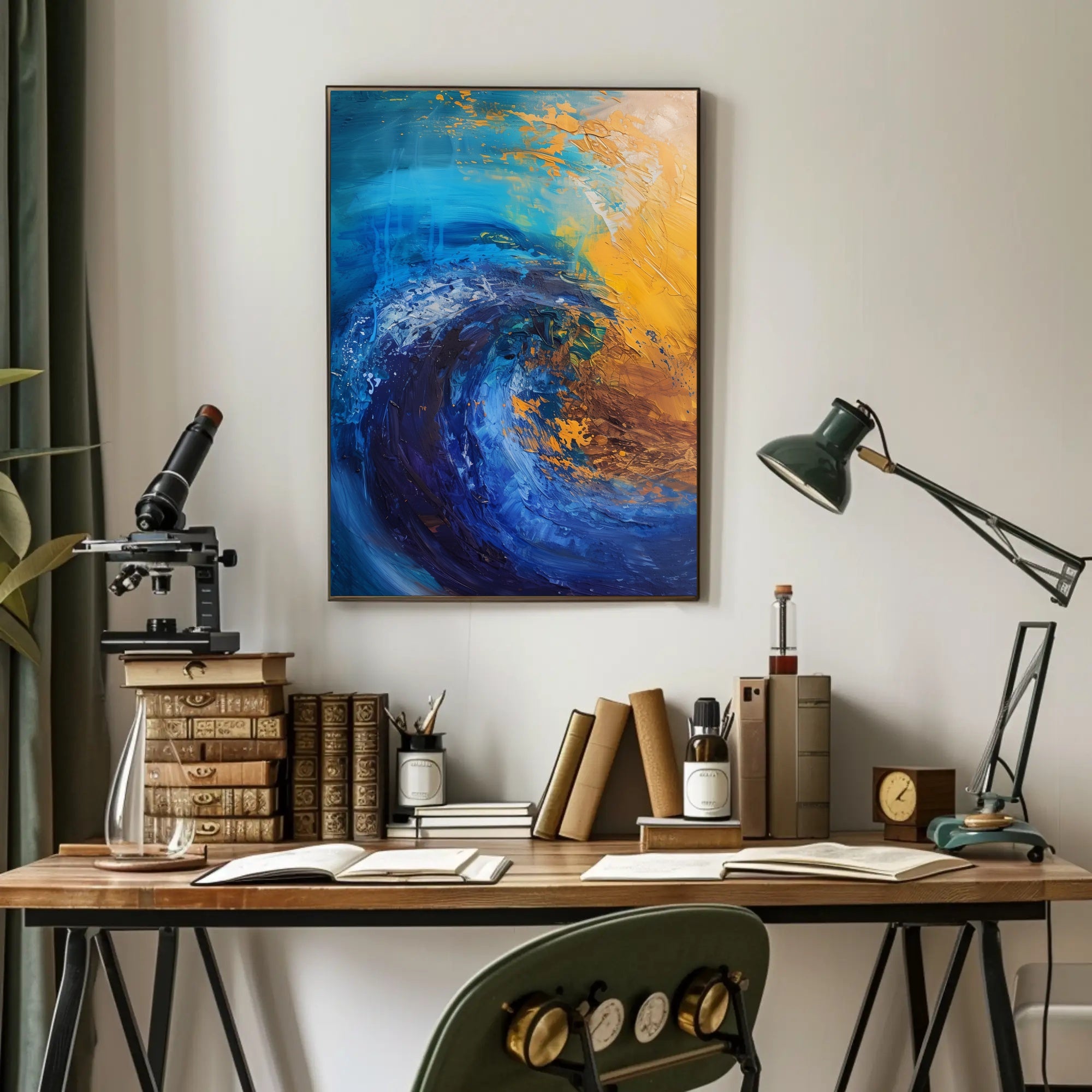 Vibrant Waves Abstract Painting Artistic Poster PosterGoat
