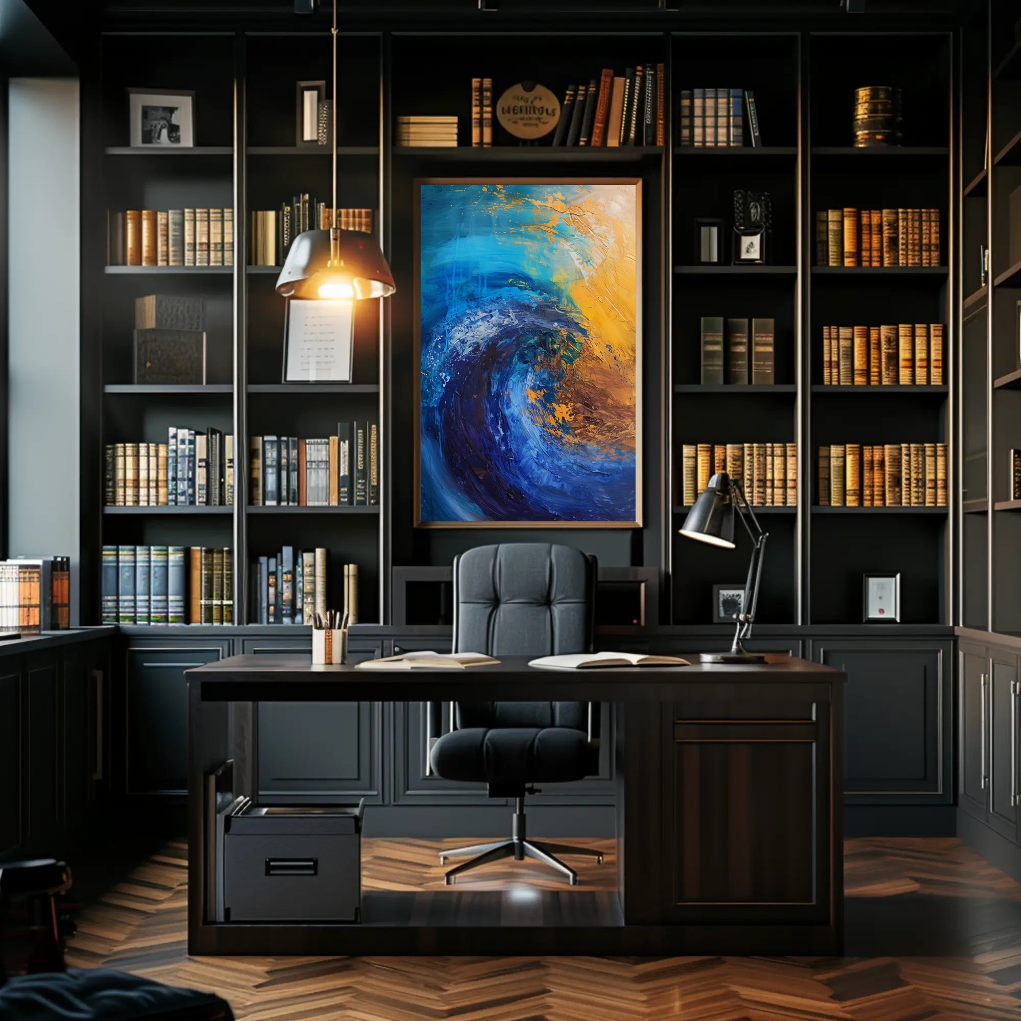 Vibrant Waves Abstract Painting Artistic Poster PosterGoat