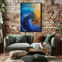 Vibrant Waves Abstract Painting Artistic Poster PosterGoat