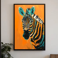 Vibrant Zebra Abstract Art Print - Abstract or Artistic Poster PosterGoat