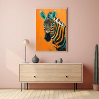 Vibrant Zebra Abstract Art Print - Abstract or Artistic Poster PosterGoat