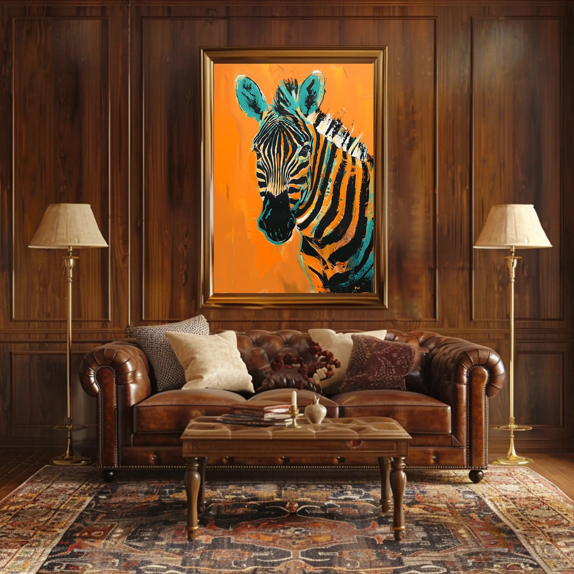 Vibrant Zebra Abstract Art Print - Abstract or Artistic Poster PosterGoat