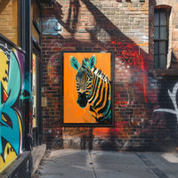 Vibrant Zebra Abstract Art Print - Abstract or Artistic Poster PosterGoat
