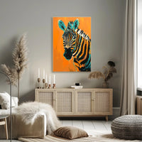 Vibrant Zebra Abstract Art Print - Abstract or Artistic Poster PosterGoat