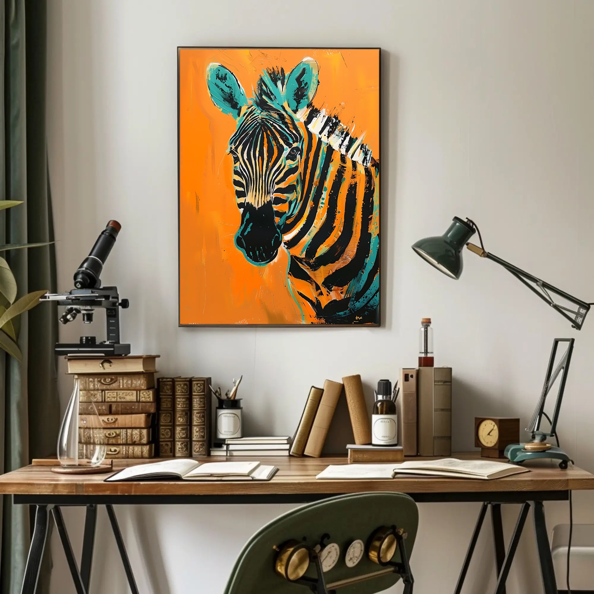 Vibrant Zebra Abstract Art Print - Abstract or Artistic Poster PosterGoat