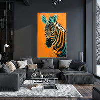Vibrant Zebra Abstract Art Print - Abstract or Artistic Poster PosterGoat