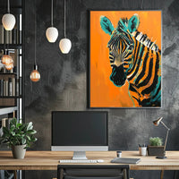 Vibrant Zebra Abstract Art Print - Abstract or Artistic Poster PosterGoat