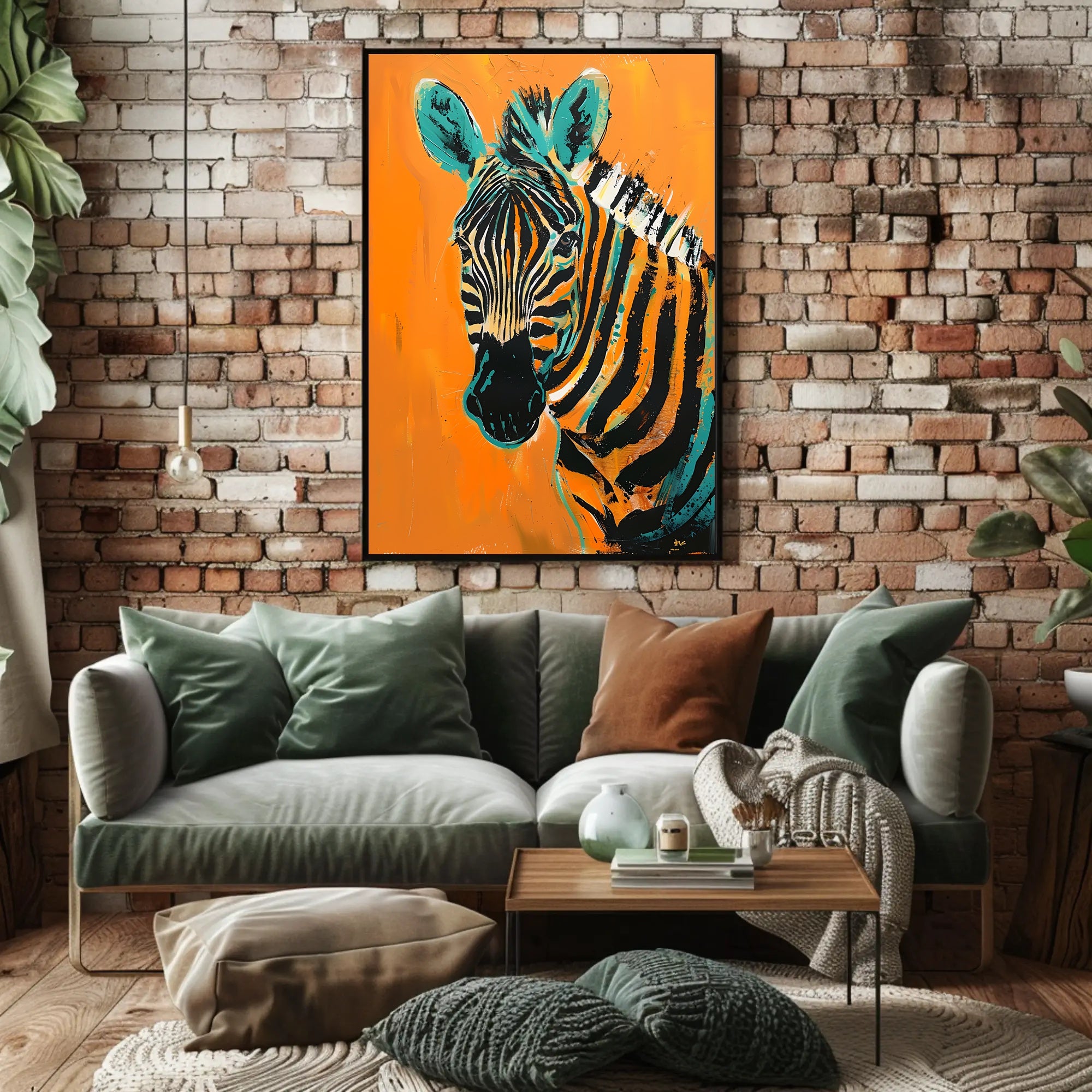 Vibrant Zebra Abstract Art Print - Abstract or Artistic Poster PosterGoat