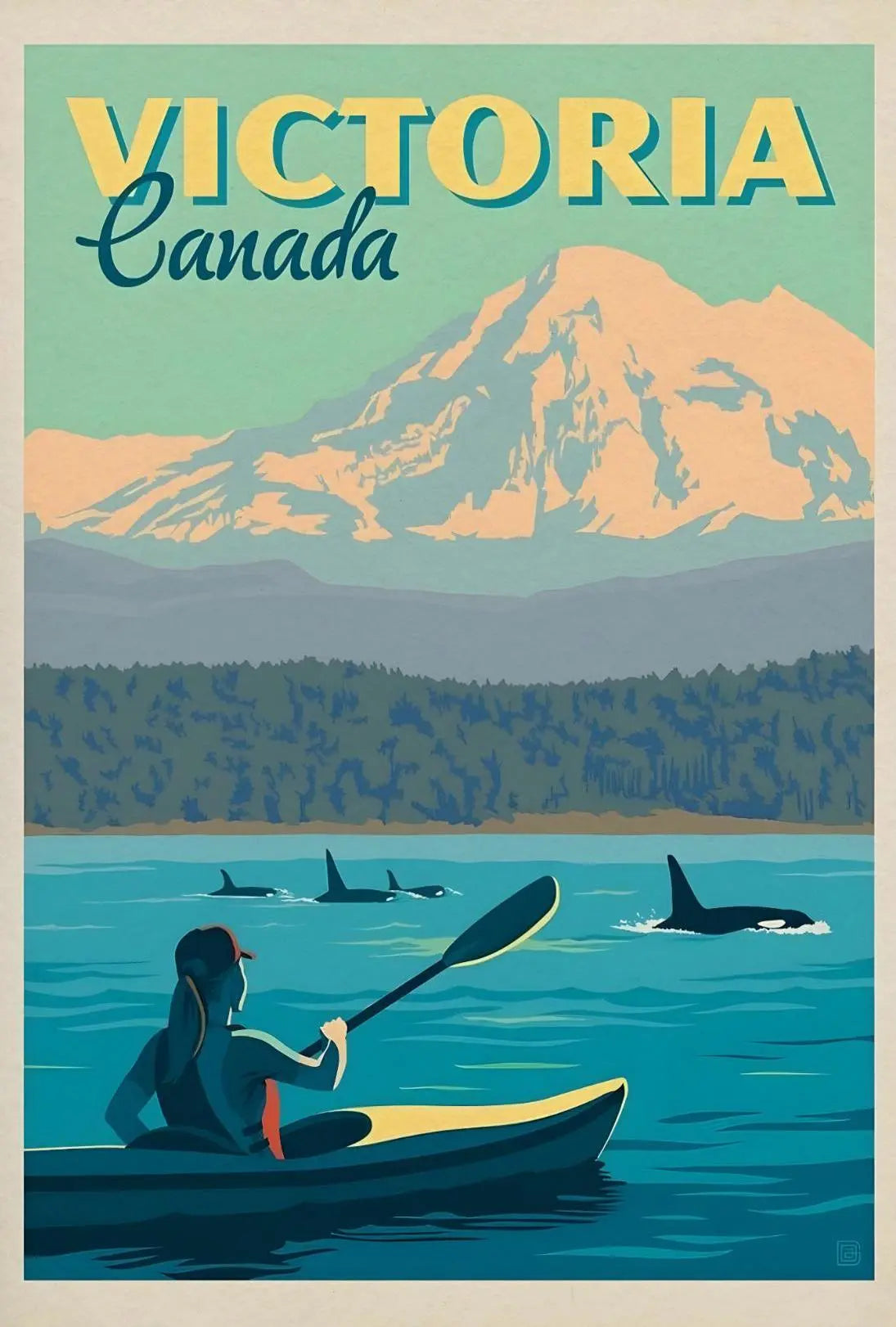 Victoria Coastal Kayaking Adventure Travel Poster PosterGoat