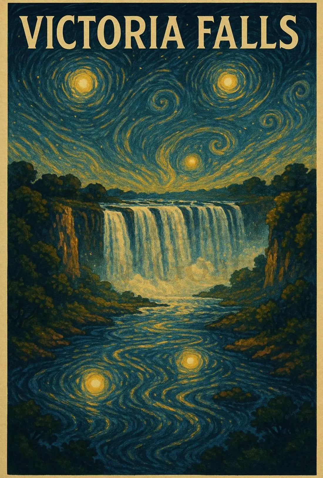 Victoria Falls Celestial Dream Travel Poster PosterGoat
