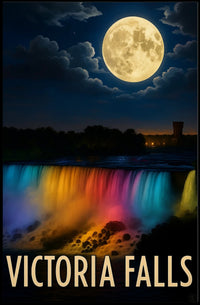 Victoria Falls Nightscape Travel Poster PosterGoat