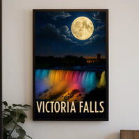 Victoria Falls Nightscape Travel Poster PosterGoat