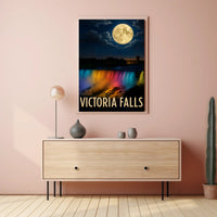 Victoria Falls Nightscape Travel Poster PosterGoat