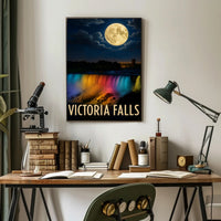 Victoria Falls Nightscape Travel Poster PosterGoat