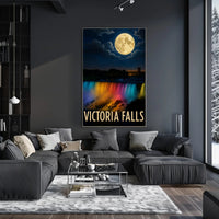 Victoria Falls Nightscape Travel Poster PosterGoat