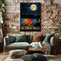 Victoria Falls Nightscape Travel Poster PosterGoat