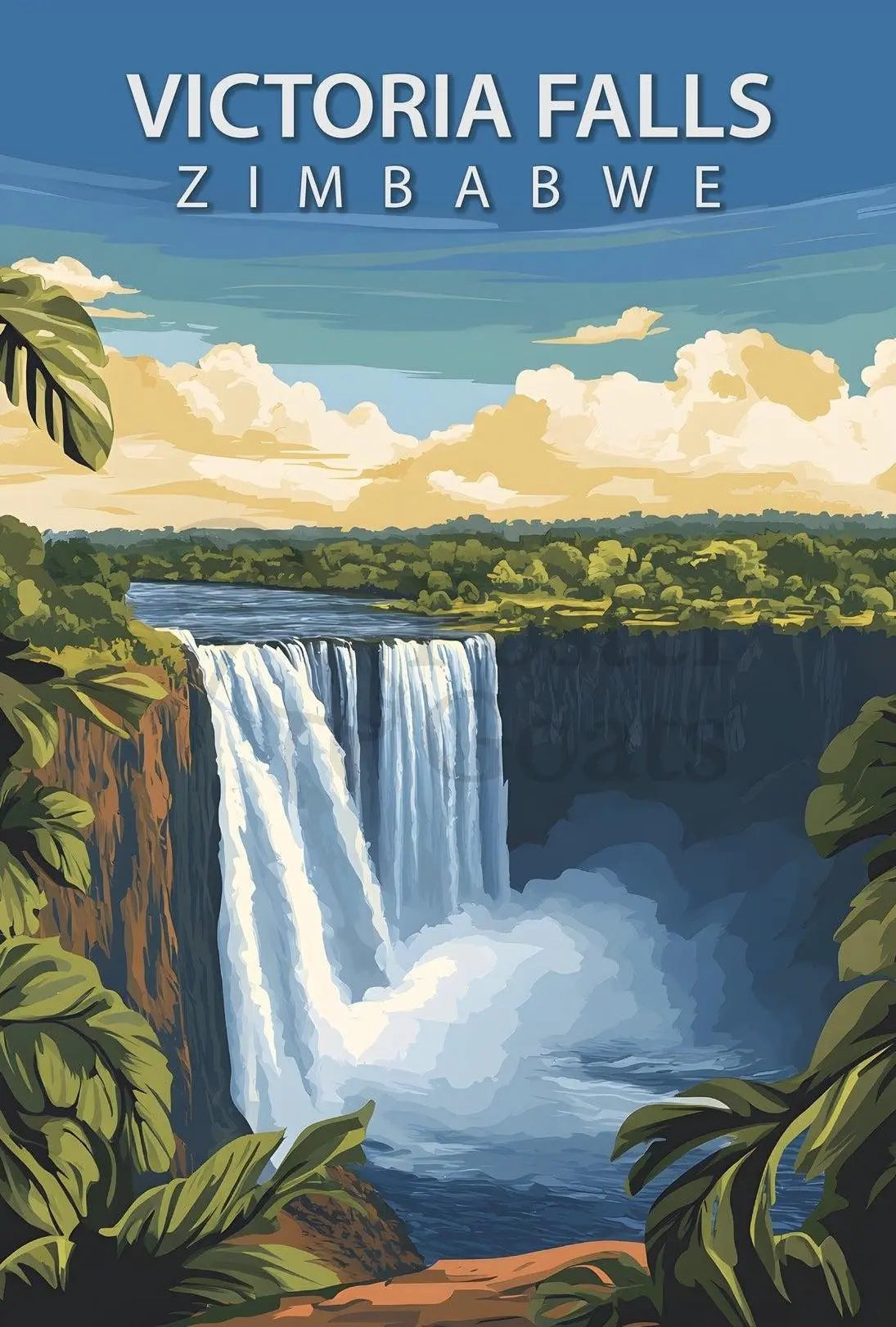 Victoria Falls Travel Poster PosterGoat