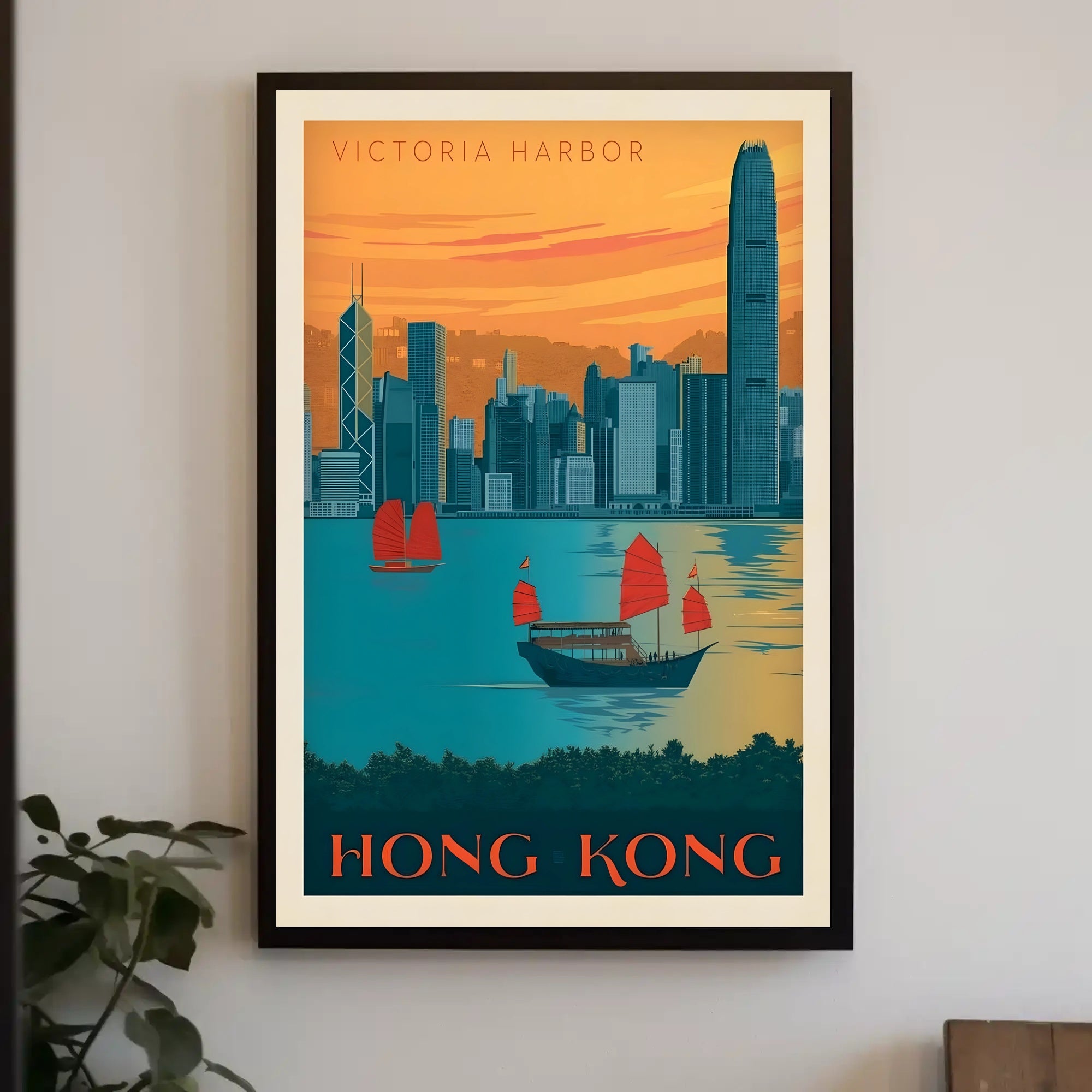 Victoria Harbor Vintage Travel Poster PosterGoat