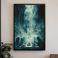 Victorian Ghostly Dinner Scene: Abstract, Artistic Poster PosterGoat