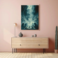 Victorian Ghostly Dinner Scene: Abstract, Artistic Poster PosterGoat