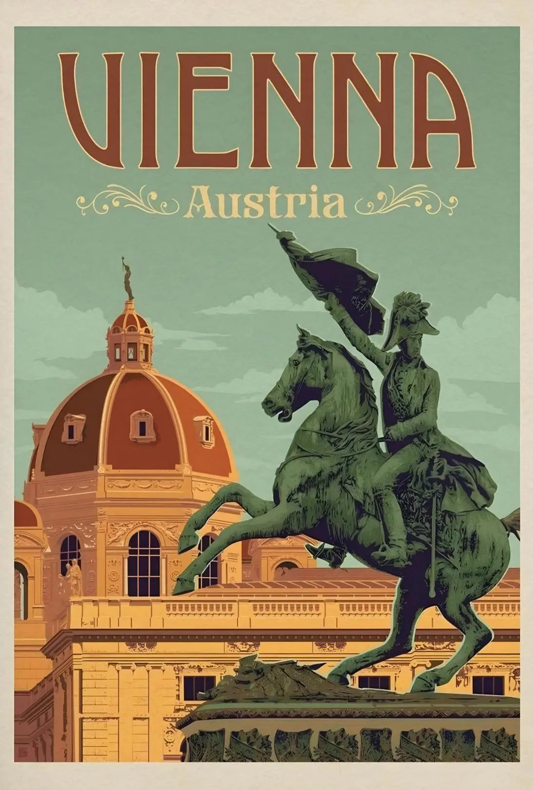 Vienna Architectural Charm Vintage Travel Poster PosterGoat