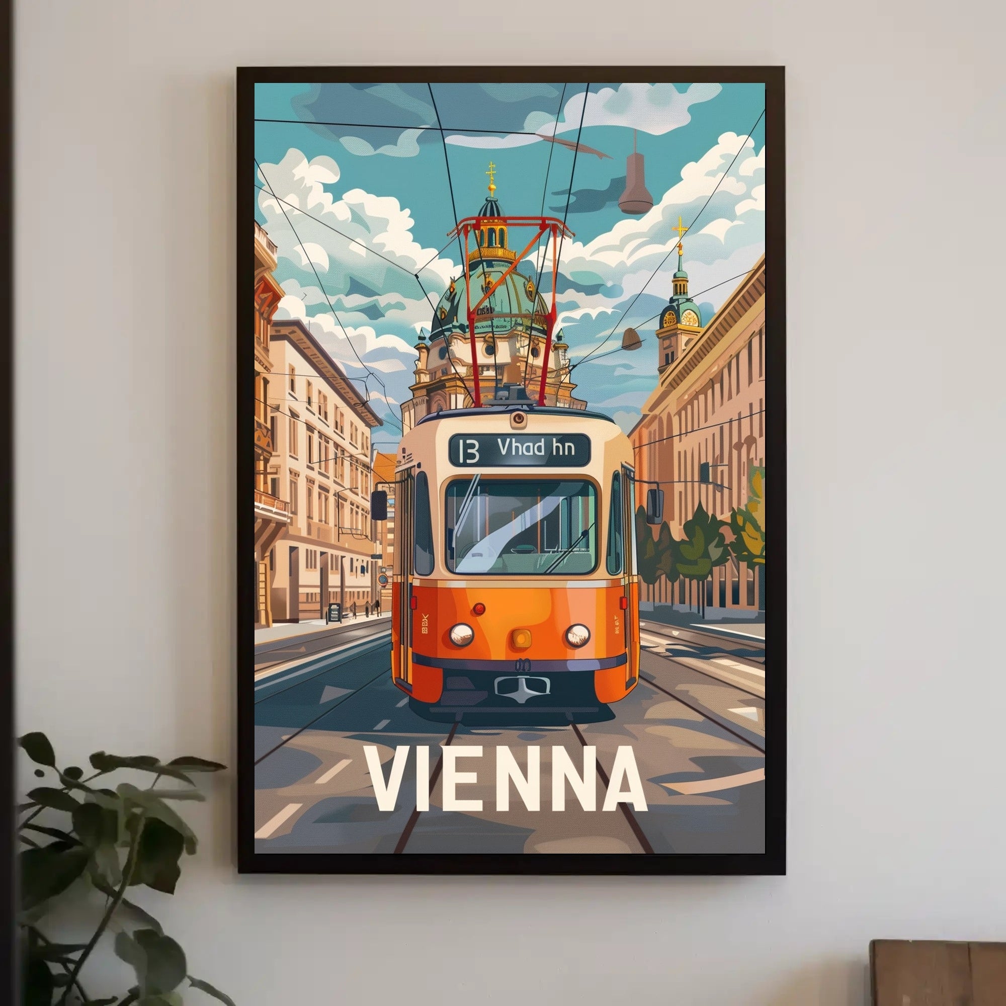 Vienna Tram Travel Poster PosterGoat