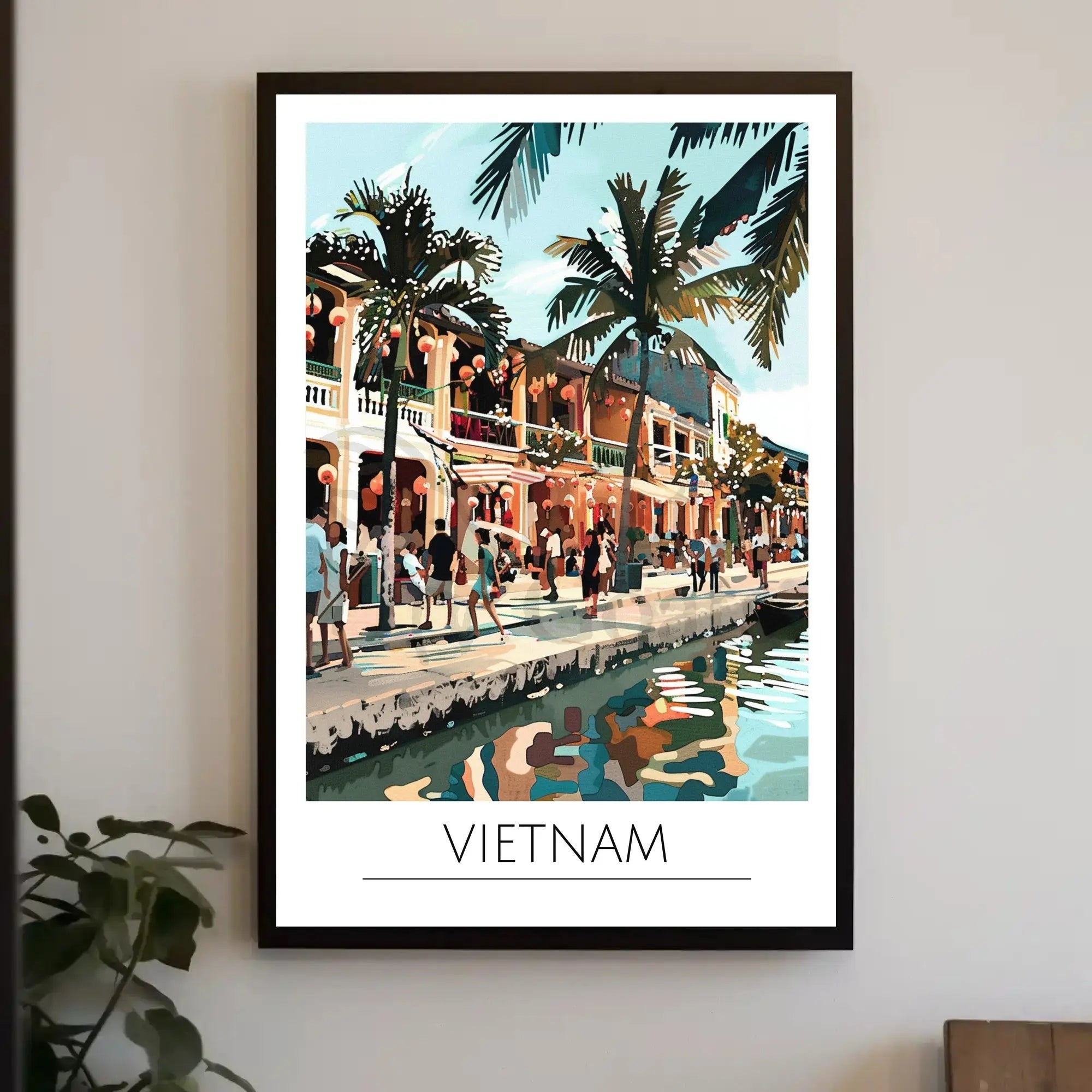 Vietnam Street Scene Lively Cultural Travel Poster PosterGoat