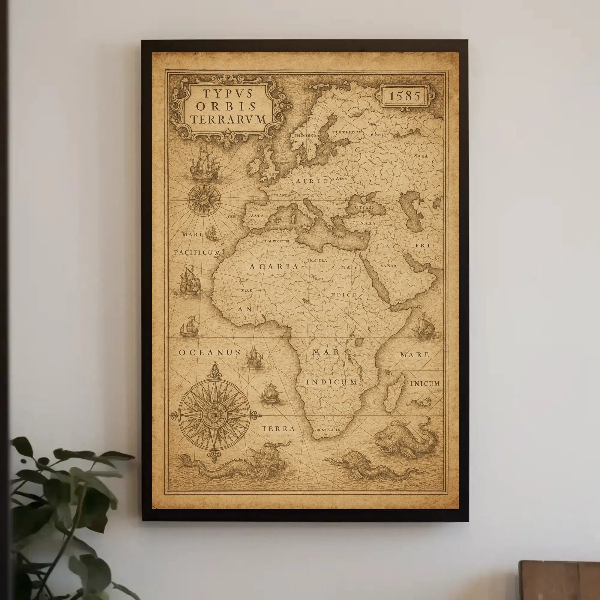 Vintage 16th Century World Map Exploration Poster PosterGoat