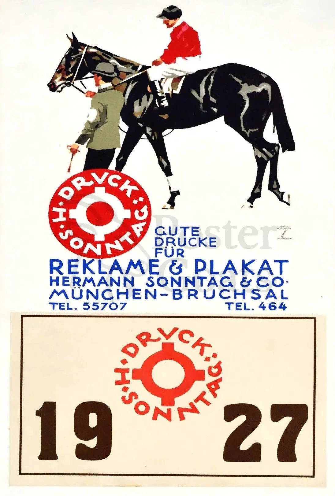 Vintage 1927 Equestrian Racing Print - Sports Poster PosterGoat