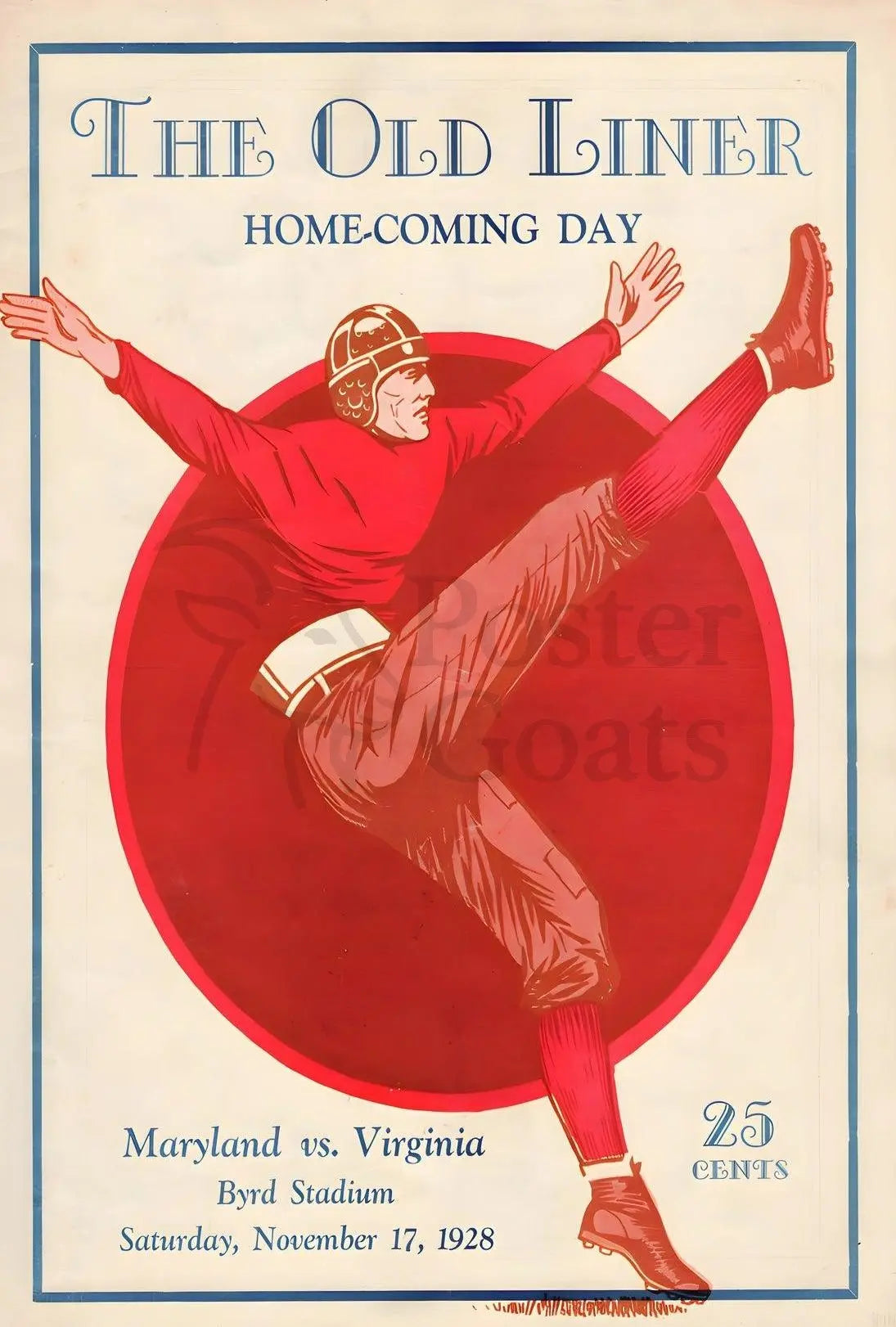 Vintage 1928 Maryland-Virginia Game Sports Poster PosterGoat