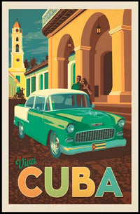 Vintage 1950s Cuban Car Retro Charm Travel Poster PosterGoat