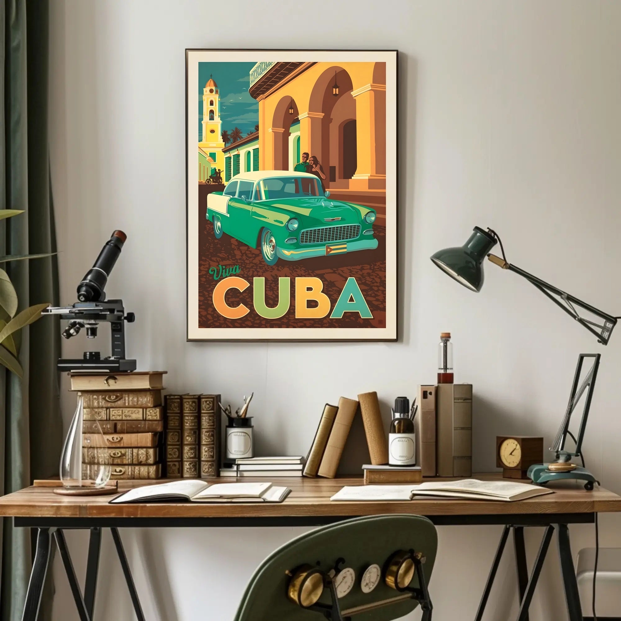 Vintage 1950s Cuban Car Retro Charm Travel Poster PosterGoat