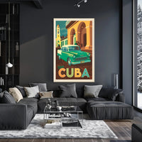 Vintage 1950s Cuban Car Retro Charm Travel Poster PosterGoat