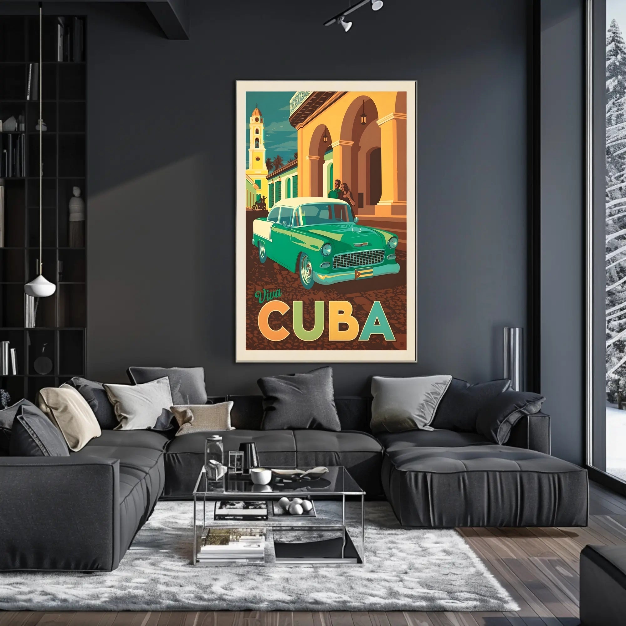 Vintage 1950s Cuban Car Retro Charm Travel Poster PosterGoat