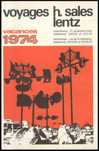 Vintage 1974 Luxembourg Travel Agency Advertisement Poster PosterGoat