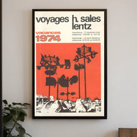 Vintage 1974 Luxembourg Travel Agency Advertisement Poster PosterGoat