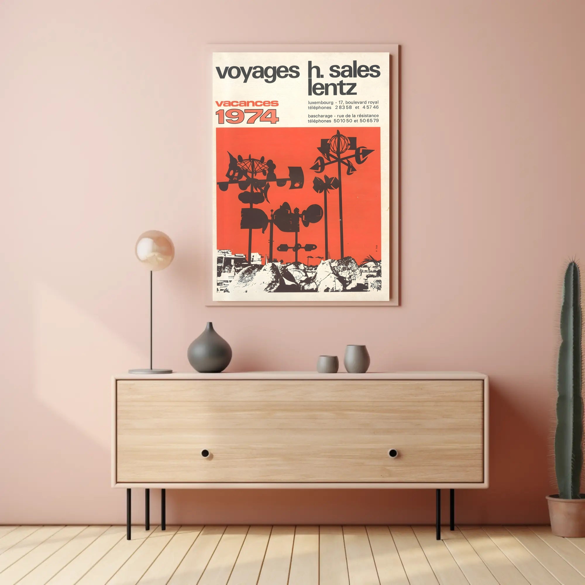 Vintage 1974 Luxembourg Travel Agency Advertisement Poster PosterGoat