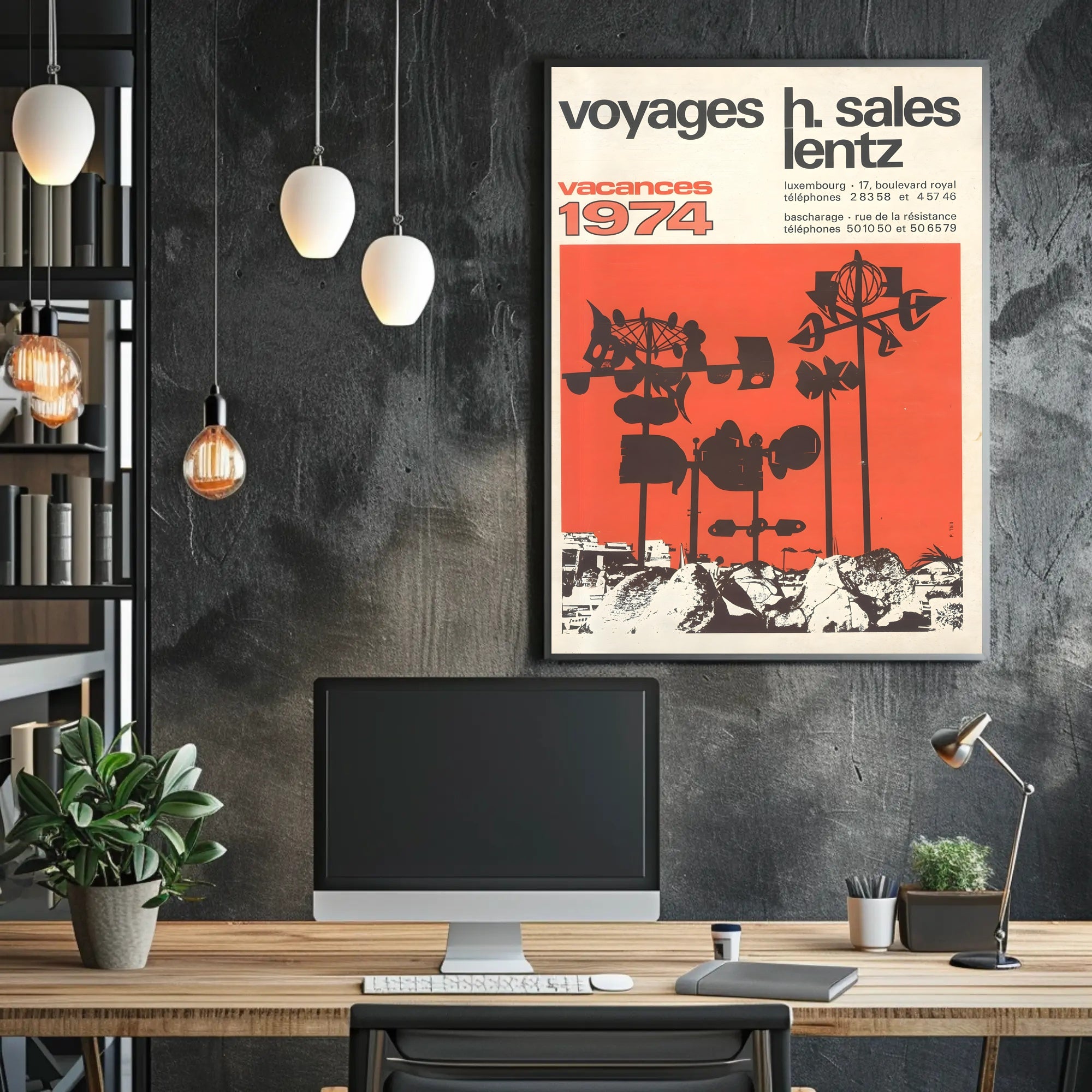 Vintage 1974 Luxembourg Travel Agency Advertisement Poster PosterGoat