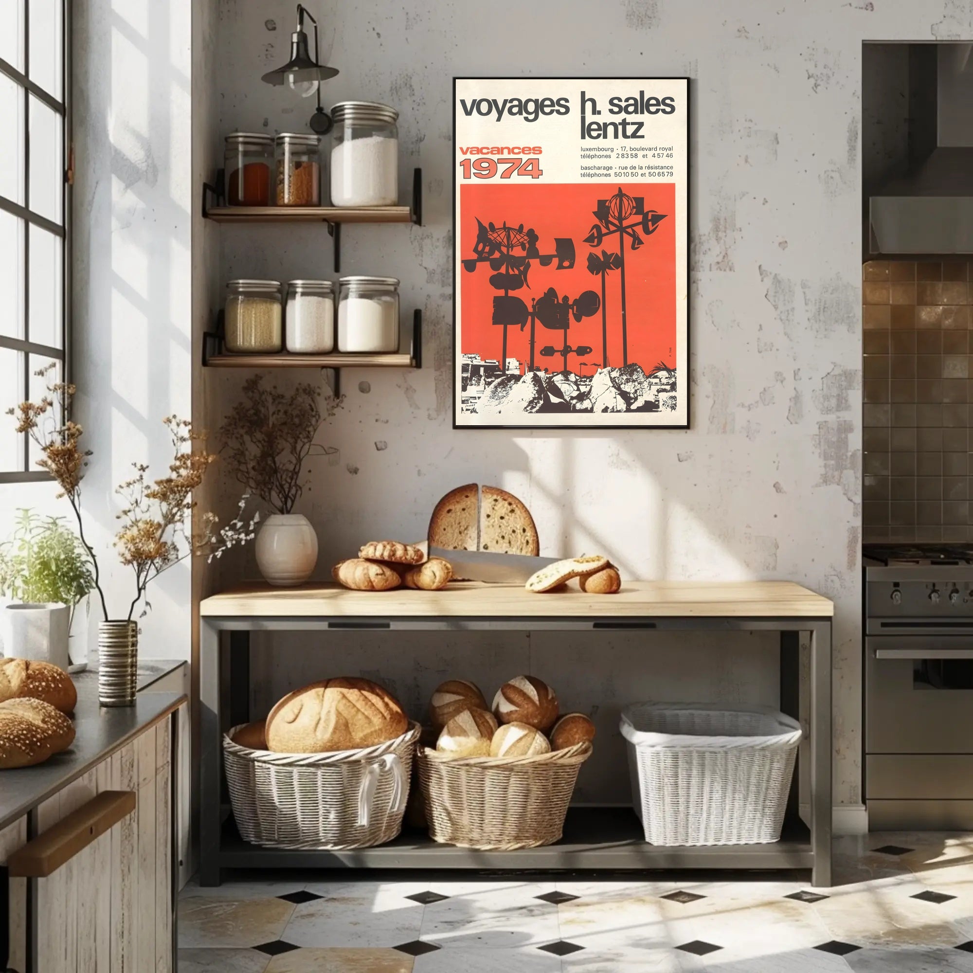 Vintage 1974 Luxembourg Travel Agency Advertisement Poster PosterGoat