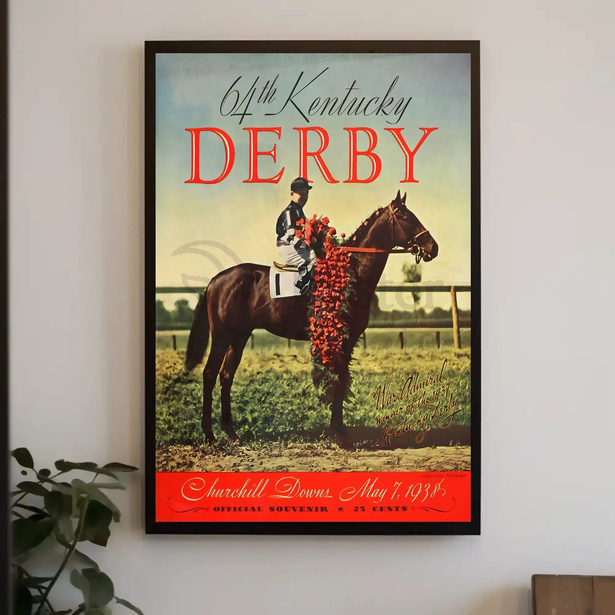Vintage 64th Kentucky Derby 1938 Horse Racing Sports Poster PosterGoat