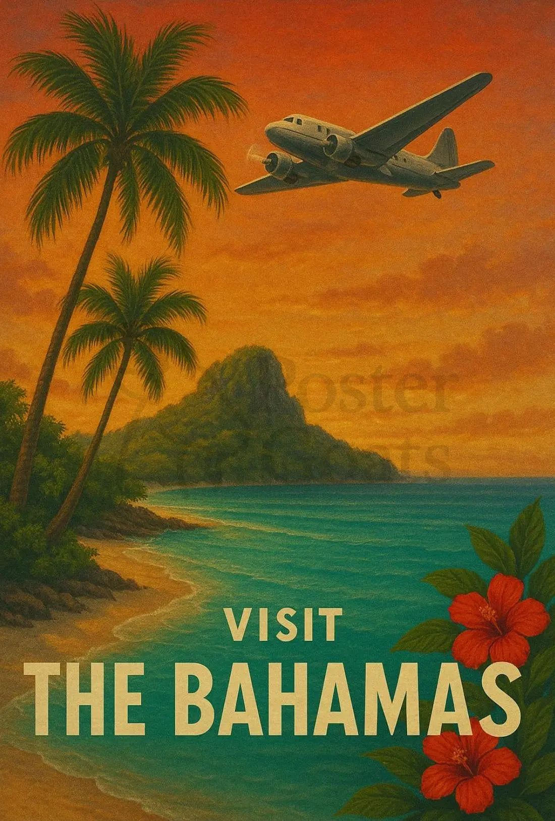 Vintage Bahamas Travel Adventure Poster PosterGoat