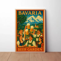 Vintage Bavarian Beer Garden Celebration Cultural Poster PosterGoat