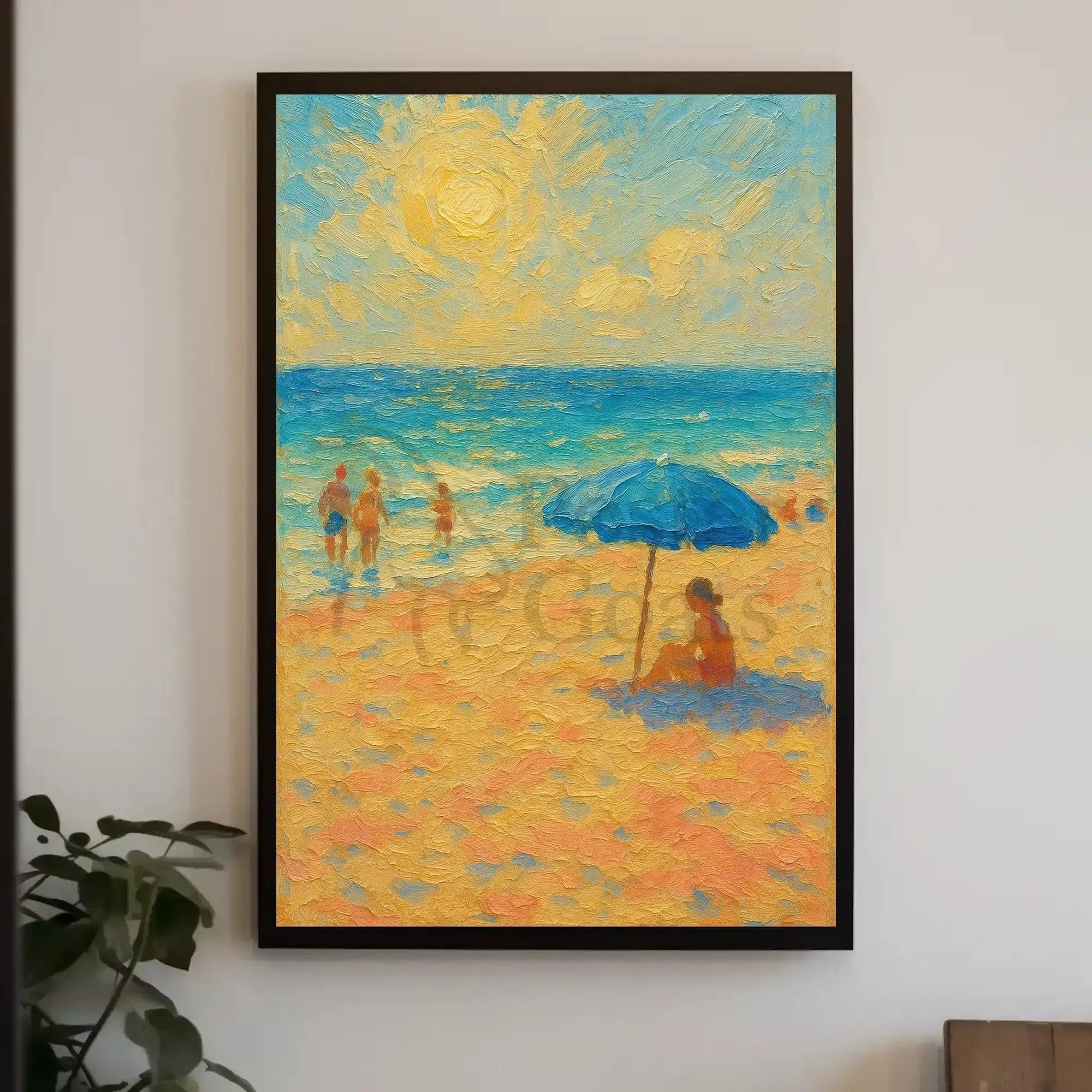 Vintage Beach Scene Art Print - Abstract, Artistic Poster PosterGoat