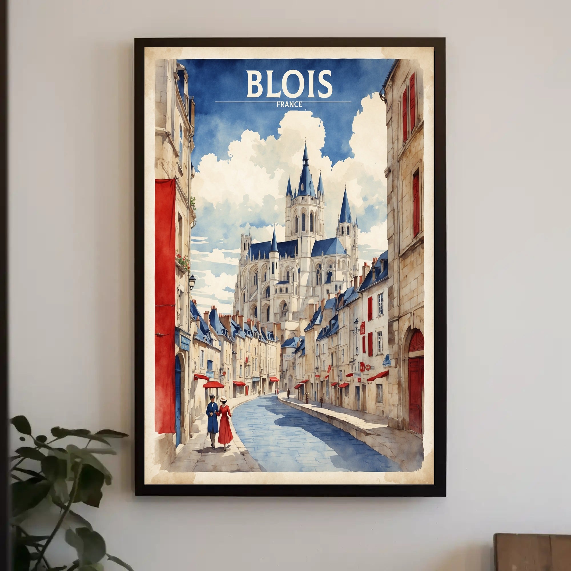 Vintage Blois Cathedral Poster PosterGoat