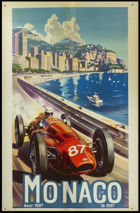 Vintage Car Race in Monaco Sports Poster PosterGoat