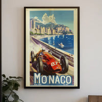 Vintage Car Race in Monaco Sports Poster PosterGoat