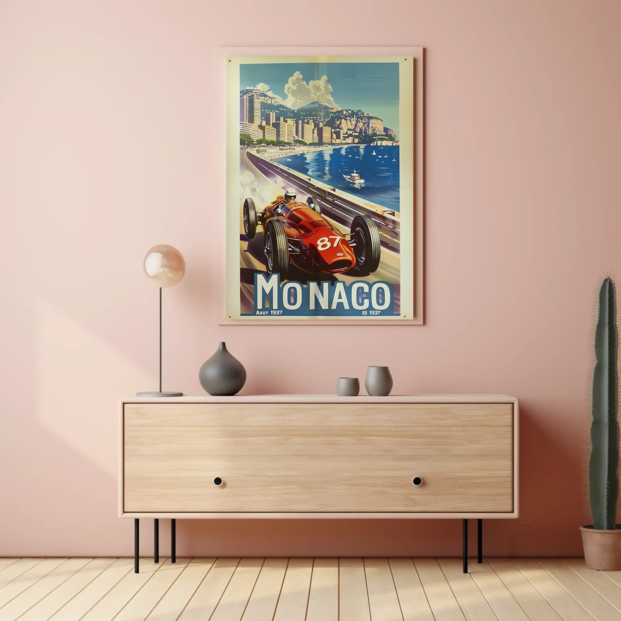 Vintage Car Race in Monaco Sports Poster PosterGoat