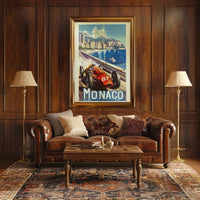 Vintage Car Race in Monaco Sports Poster PosterGoat