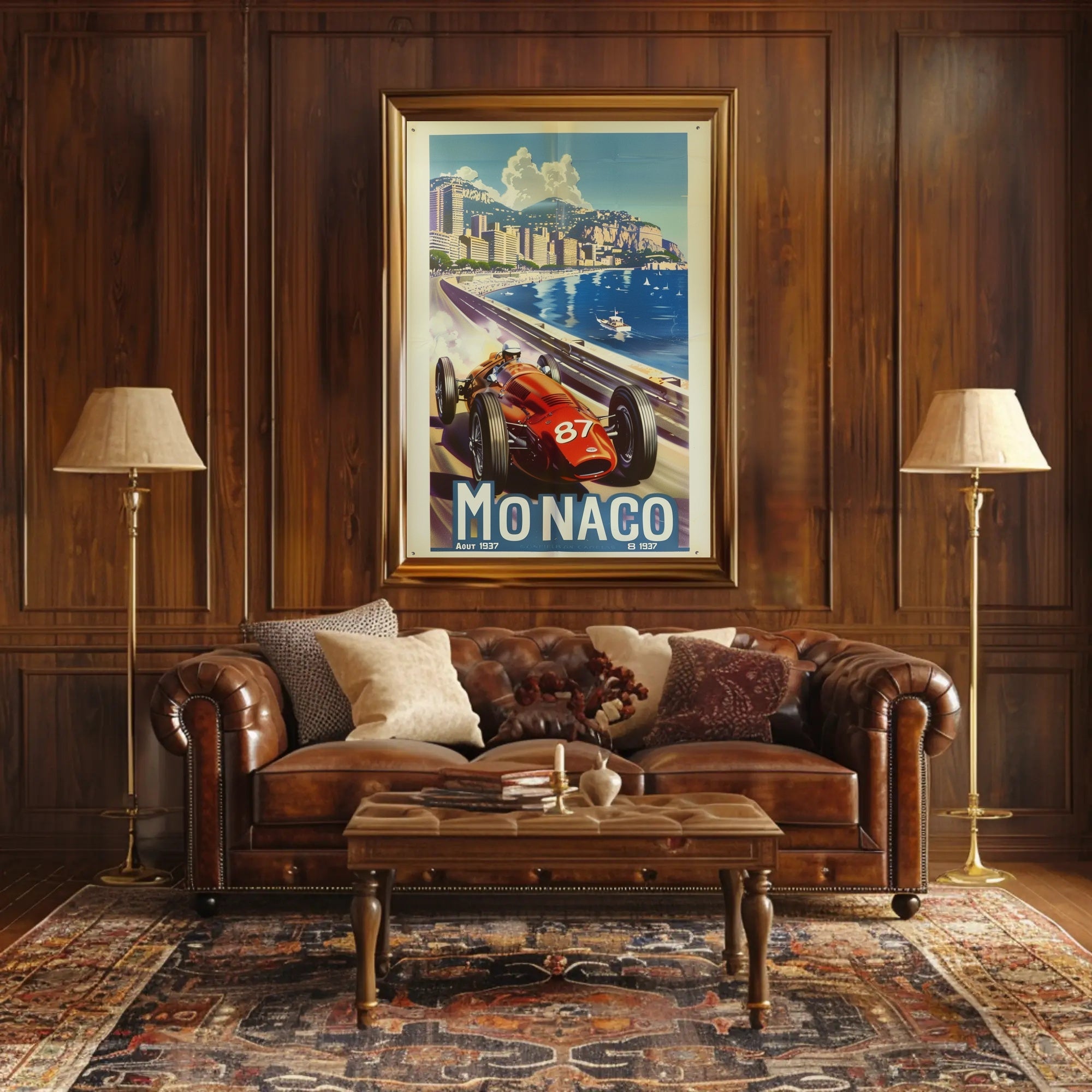 Vintage Car Race in Monaco Sports Poster PosterGoat