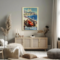 Vintage Car Race in Monaco Sports Poster PosterGoat